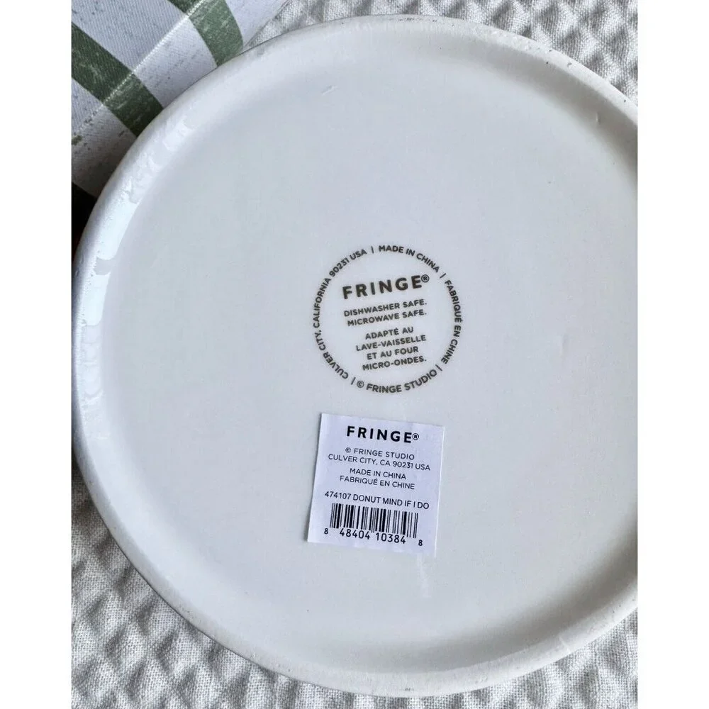 New Fringe Brand “Donut Mind If I Do” Ceramic Dog or Cat Food / Water Bowl - 6”